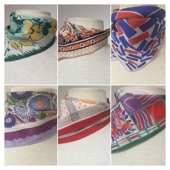 30s crepe hankie, 40s crepe hankie, 30s neckerchie