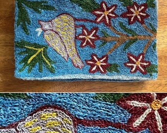 Bolso de mano antiguo bordado, bolso de lana de los años 20, estilo Arts and Crafts, tal como está, cartera para documentos