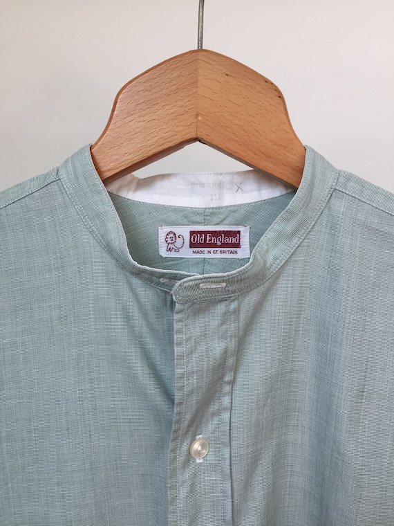 50s Old England Collarless Shirt, 50s Collarless S