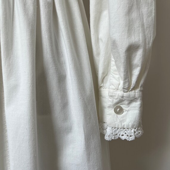 1970s LAURA ASHLEY White Dress, Made in Wales, 19… - image 8