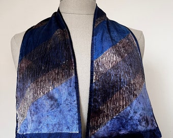 1930s Art Deco Velvet Scarf, 1930s Velvet Scarf, 1930s Scarf