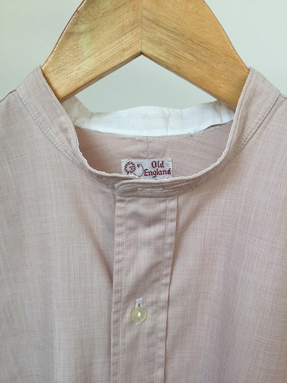 50s Old England Collarless Shirt, 50s Collarless S