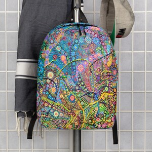 Original Art Minimalist Backpack Abstract Dots Painting