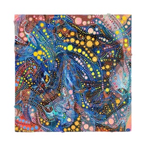 Dots Abstract Pointillism Galaxy Painting: Tiny Detail Miniature Painting, Housewarming Gift, Holiday Gift, Home Decor,