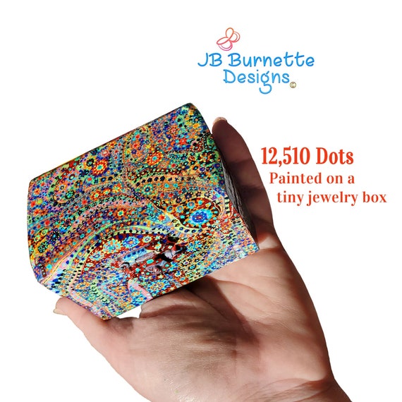 Dot Microart Box 12 510 Dots Abstract Painted Jewelry Box Tiny