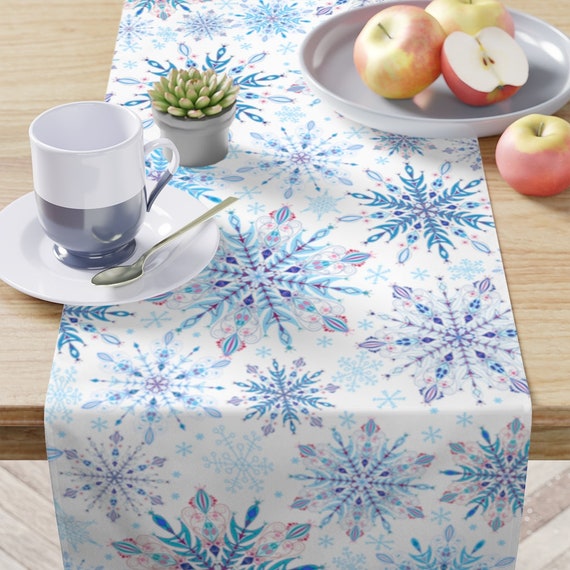 Snowflakes Table Runner, Winter Table Runner, Christmas Table