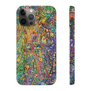Dots Abstract Art Phone Case, Aesthetic Phone Cover, Tiny Dot Galaxy Painting, Samsung S10-S20 & iPhone 7-8-11-X-XR-XS-Max-Pro-Plus image 1