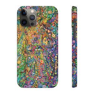 Dots Abstract Art Phone Case, Aesthetic Phone Cover, Tiny Dot Galaxy Painting, Samsung S10-S20 & iPhone 7-8-11-X-XR-XS-Max-Pro-Plus image 1