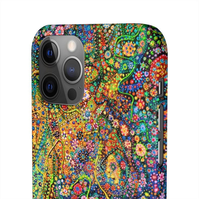 Dots Abstract Art Phone Case, Aesthetic Phone Cover, Tiny Dot Galaxy Painting, Samsung S10-S20 & iPhone 7-8-11-X-XR-XS-Max-Pro-Plus image 2