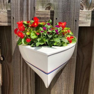 Wall mounted Nautical Planter, Fiberglass and Gelcoat, no wood, will never rot, no need for paint