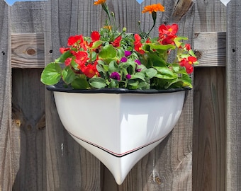 Wall mounted Nautical Planter, Fiberglass and Gelcoat, no wood, will never rot, no need for paint