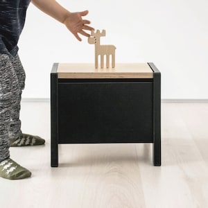 Step Stool/Chair/Toy Box - 3in1 - Toddler Storage Box, Learning Stool, Modern Kids Furniture - Toy Box