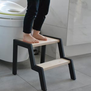 Wooden Step Stool for Kids – Birch Standing Stool, Bathroom & Kitchen Sink Helper, Montessori-Inspired SS