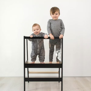 Foldable Montessori Learning Stool: Birch Wood Toddler Step Stool HT 2