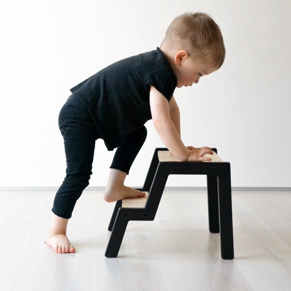 Toddler Step Stool, Kitchen Step Stool, 2 Step Stool, Bathroom Step Stool, Kids Furniture, Montessori Learning Stool - SS PIDkids