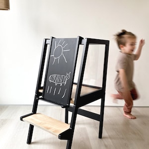 Chalkboard for Helper Tower PIDkids, Wooden chalkboard, Montessori drawing, +chalk crayons, toddler drawing - Chalk Board