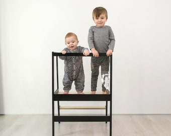 Double Helper Tower - Helper Tower for TWINS, Toddler Kitchen Step Stool, Learning Stool, Toddler Safety Stool, Helper Tower for Kitchen