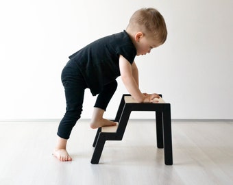 Toddler Step Stool, Kitchen Step Stool, 2 Step Stool, Bathroom Step Stool, Kids Furniture, Montessori Learning Stool - SS PIDkids