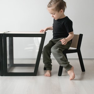 Birch Plywood Kids Chair with Back - Convertible Learning Stool Companion