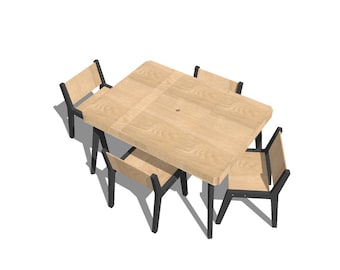 Montessori Table for Twins: Birch Kids Activity Table with 2 Drawers T60x80+2ChairBack