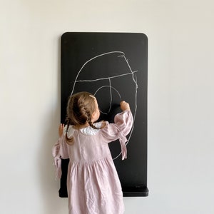 Kids Chalkboard with Drawer: Montessori Drawing Board (43.3 in)