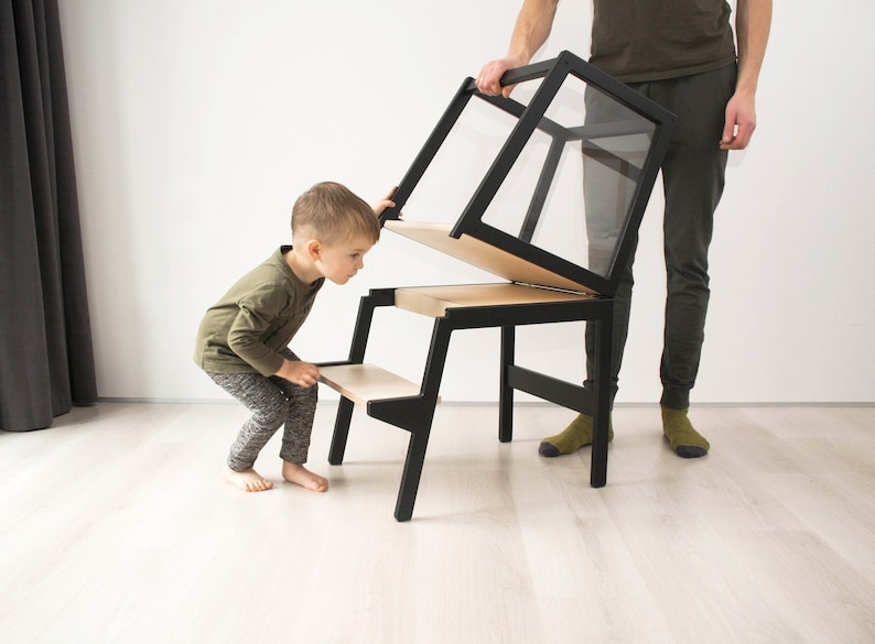 Convertible Helper Tower/Kids Table - for one or two kids - All in one, Learning Stool,Toddler Helper Tower, Kitchen Step Stool - CV-21 