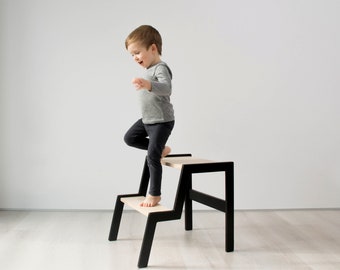 Birch Plywood Toddler Step Stool: Montessori Learning Stool, SS 45cm