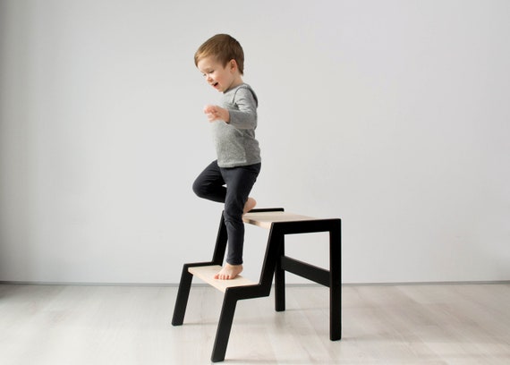 Birch Plywood Toddler Step Stool: Montessori Learning Stool, SS 45cm