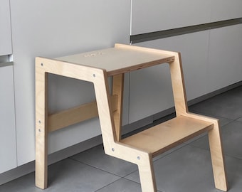 Montessori Step Stool for Toddlers | Wooden Learning Stool, Birch Plywood SS 45cm