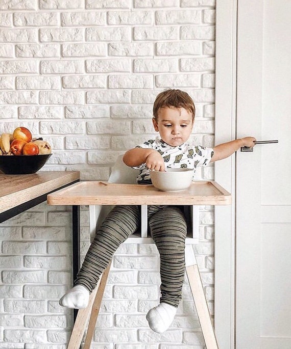 Trona de madera negra para bebé PID Feed Trona para niños Silla de  alimentación para niños pequeños Asiento de seguridad para comidas de bebé  Regalo para bebé Trona moderna -  España