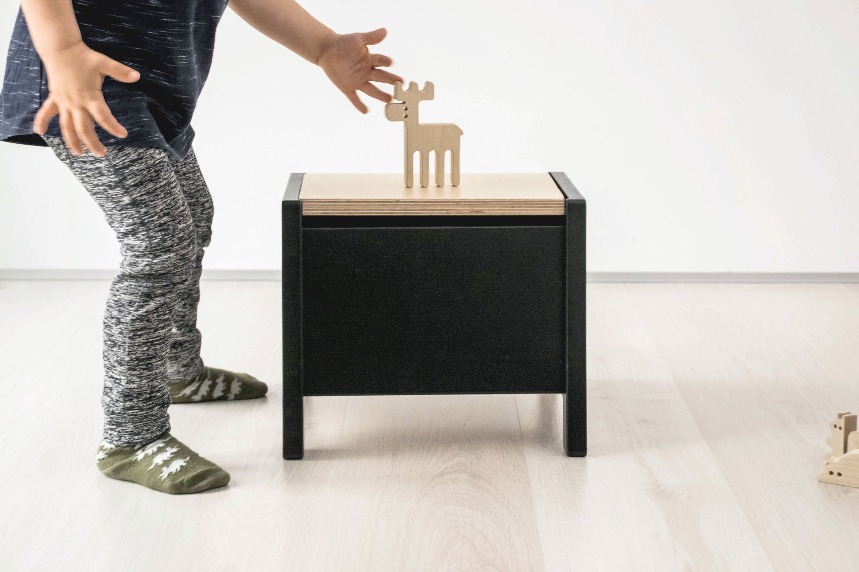 Step Stool/Chair/Toy Box 3in1 Toddler Storage Box Etsy