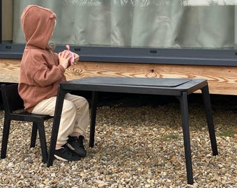 Montessori Sensory Table with 2 Chairs: Indoor Outdoor Play ST+2ChairBack