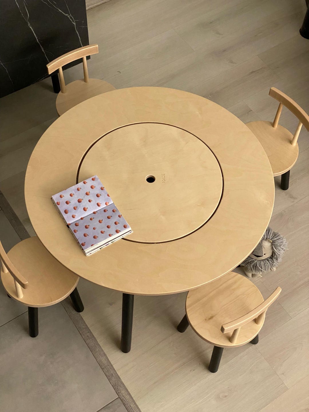 Round Kids Activity Table Set (85 Cm) With 4 Chairs - Etsy