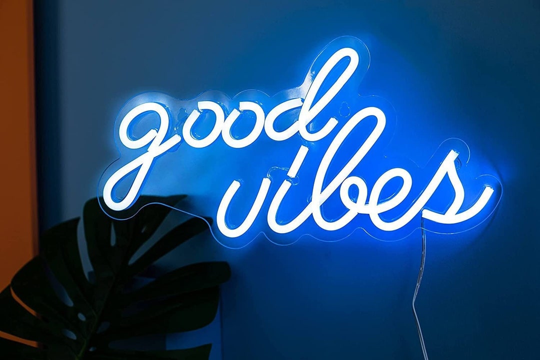Good Vibes Neon Sign Neon Sign Personalized Gifts Neon Etsy
