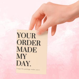 Jouw bestelling maakte mijn dag, sjabloon zakelijk bedankkaartje, Canva, direct downloaden