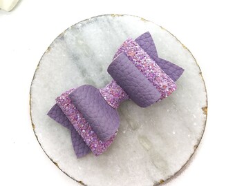 Purple hair bow, Purple glitter bow, Glitter Bow Headband, Girls hair bow, Cake smash prop