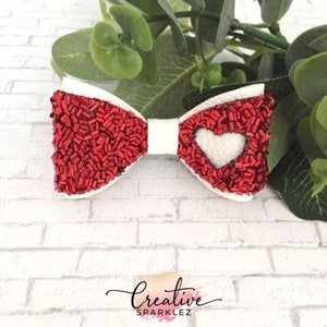 Valentines hair bow, Red glitter bows, Valentines day baby girl, Girls glitter bows, Red baby bow