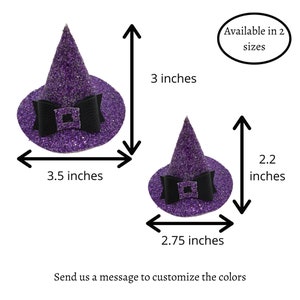 Purple witch hat hair clip, Witch gifts, Mini halloween witch hat, Halloween costume hat, halloween hair accessories, halloween hair clip image 4