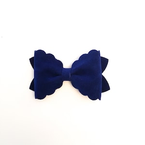 Blue velvet hair bow, Velvet hair clip, Velvet hair bow clip, Blue hair bow, Fall bows