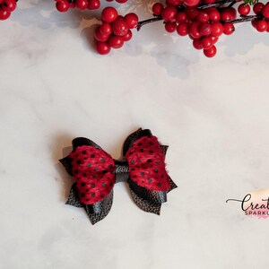 Christmas Hair Bow Red Festive Holiday Headband Baby Outfit Complement Girl Accessory Toddler Party Decoration Girly Faux Fur Black Winter