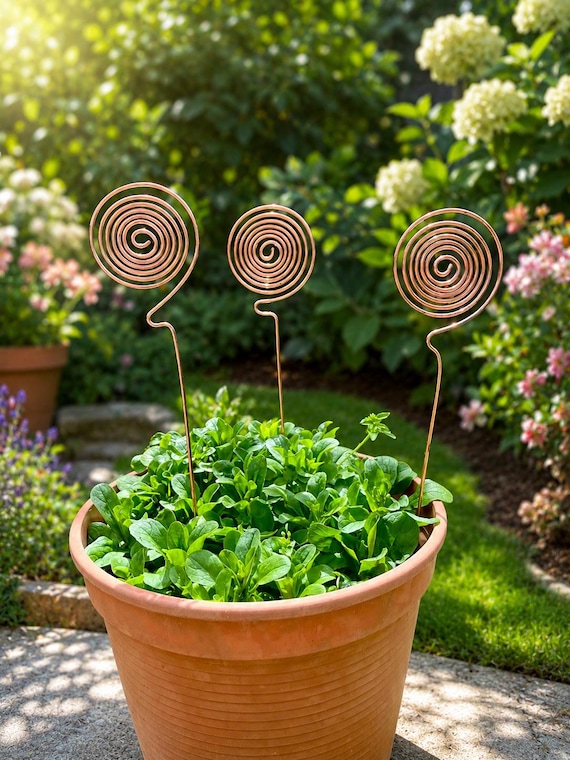 Blumenstecker Set – Gartenstecker Spiral – Beetstecker für Blumentopf & Garten – Gartendeko, Pflanzenstecker Spiralen