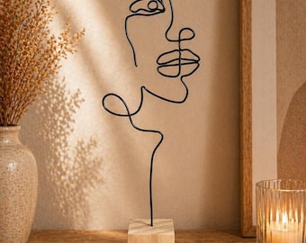 Wire Art Female Silhouette – Handmade Abstract Woman Sculpture, Aluminum Wire, Minimalist Tabletop Decor, Gift for Her, Unique Art