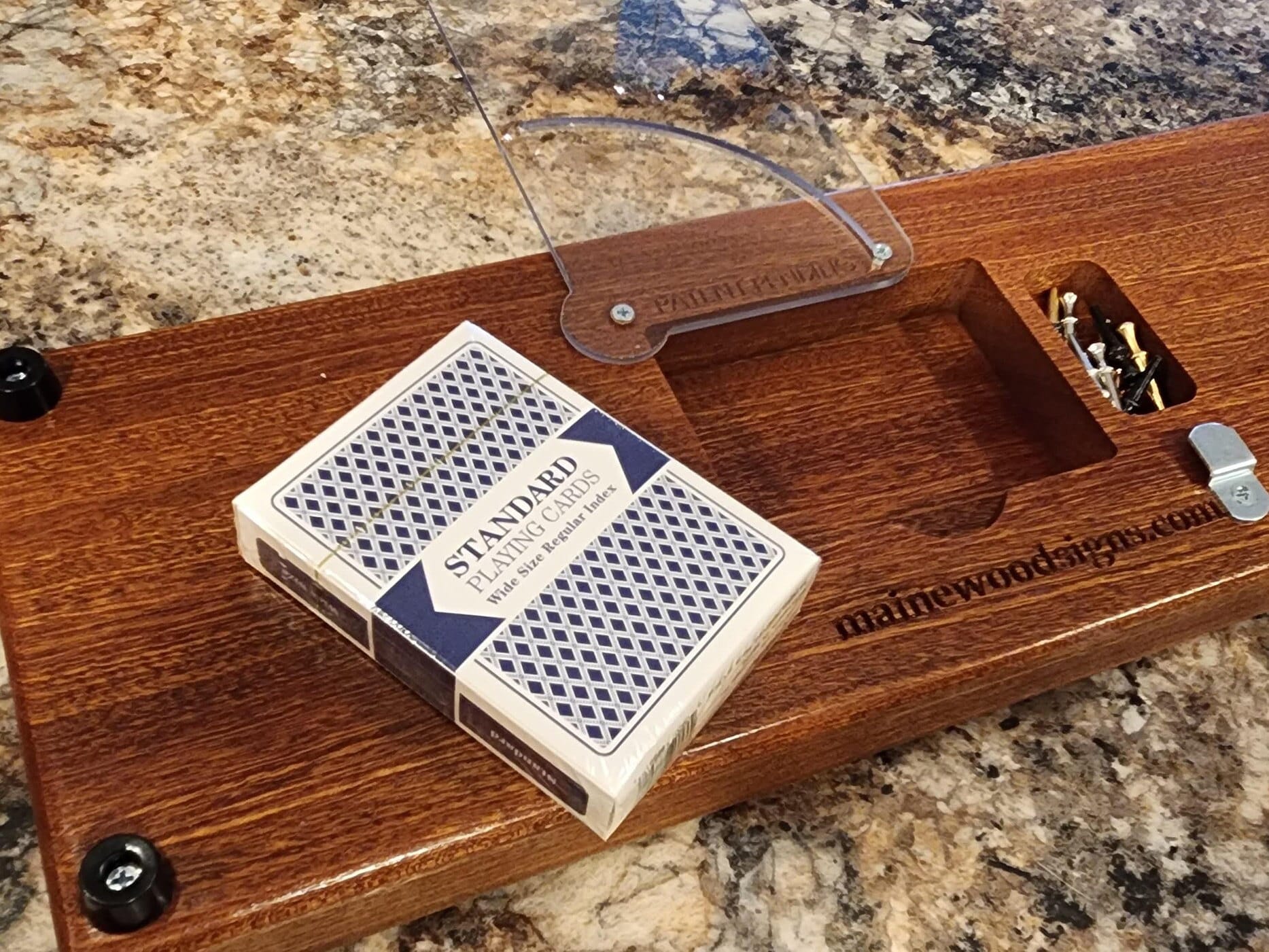 Personalized Cribbage Board, Family Name Carved, Wooden Cribbage, Wedding Gift, Anniversary Gift, Cottage Sign, Anderson Design