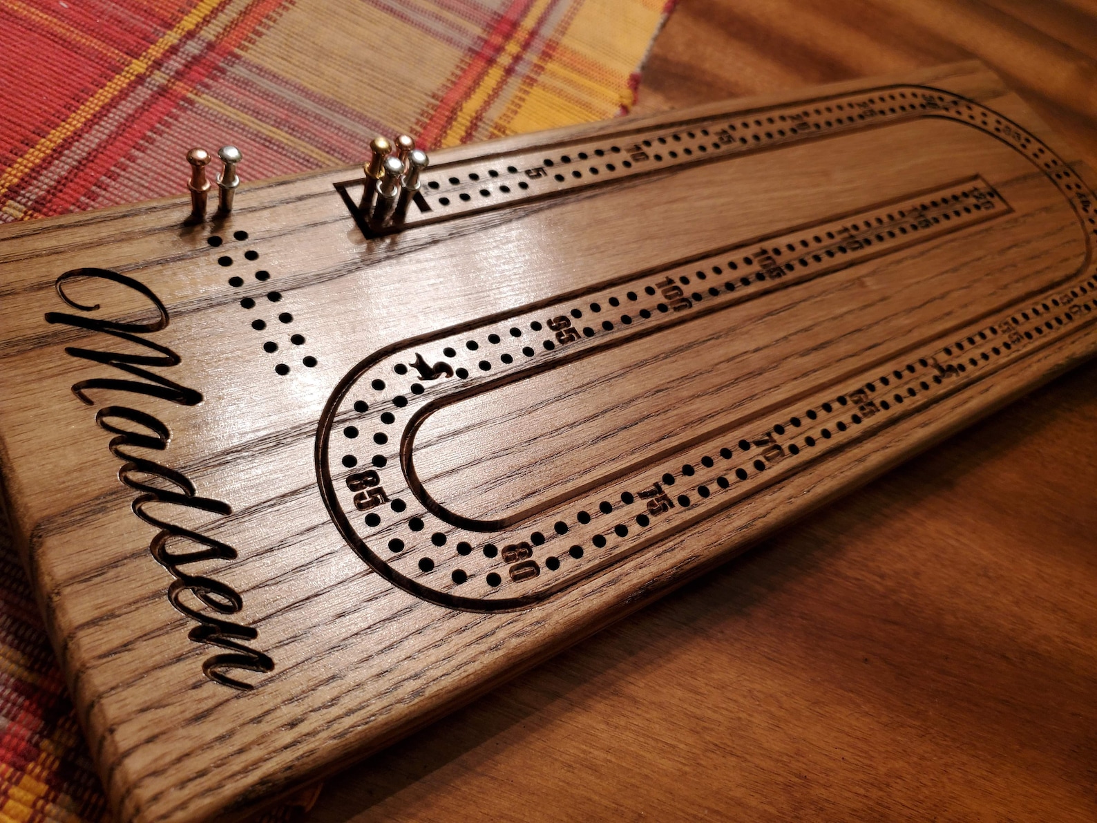 Continuous 2 Track Cribbage Board Personalize Family Name Etsy