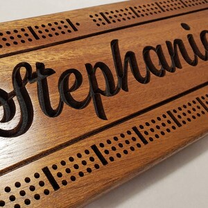 Personalized Cribbage Board Family Name Carved Wooden - Etsy