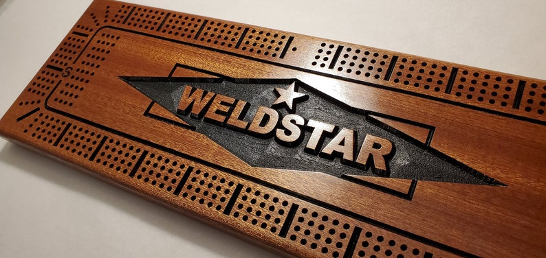 Personalized Cribbage Board, Family Name Carved, Wedding Gift, Anniversary Gift, Couples Gift, Solid Mahogany image 8