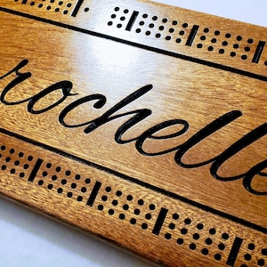 Personalized Cribbage Board, Family Name Carved, Wooden Cribbage ...