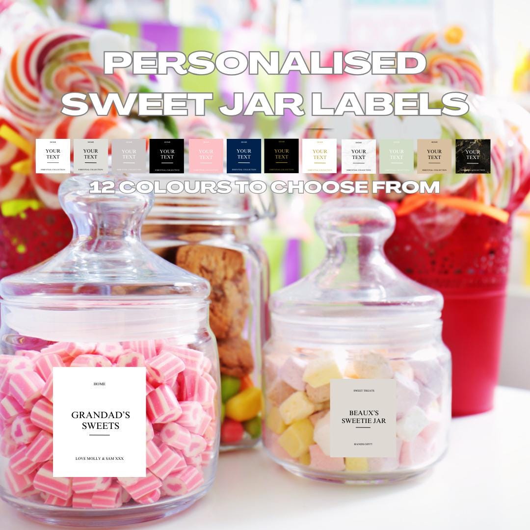 Luxury Personalised Sweet Jar Labels | Personalised Gifts for Christmas
