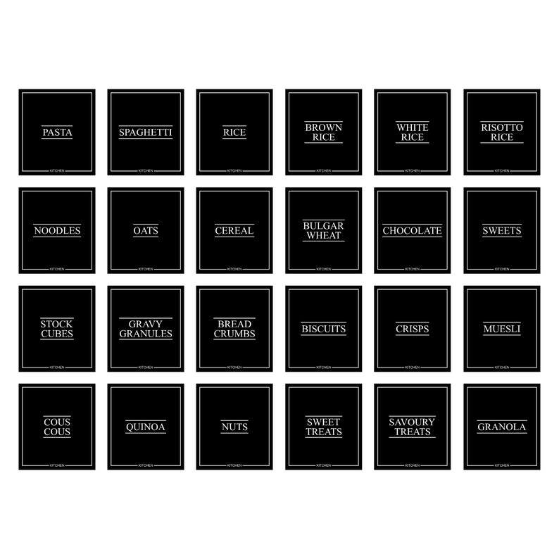 24x KITCHEN PANTRY LABELS Bundle Luxury 100 Waterproof Etsy UK