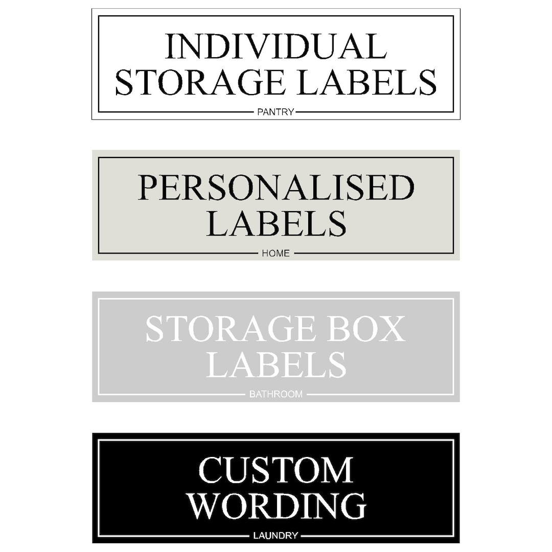 Luxury Personalised STORAGE BOX Labels | Waterproof Home Organisation ...